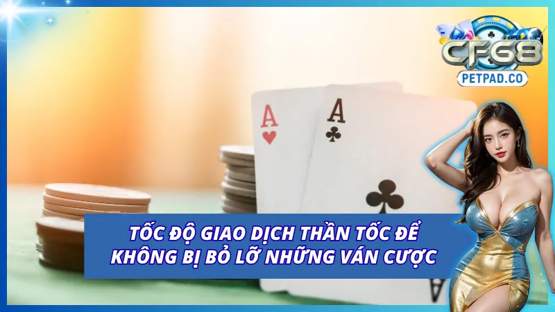 Sảnh Game CF68 - Thiên Đường Giải Trí Đẳng Cấp Nhất Châu Á 4 Tốc độ giao dịch siêu nhanh
